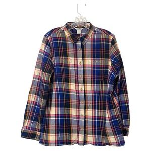 Duluth Trading Co Plaid Shirt - Blue, Red, and White